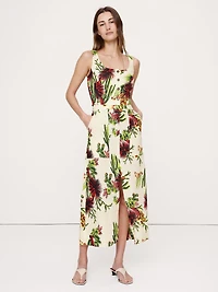 Linen Square-Neck Cropped Tank