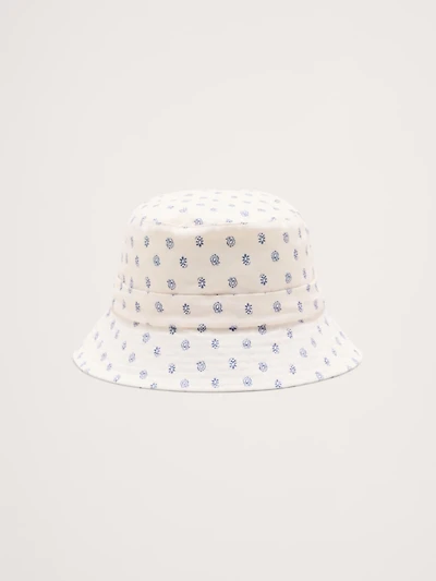 Cotton Bucket Hat With Tie