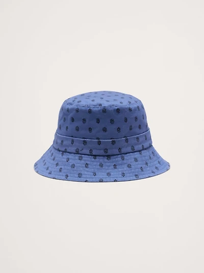 Cotton Bucket Hat With Tie