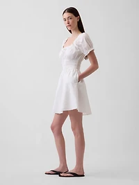 Smocked-Waist Mini Dress
