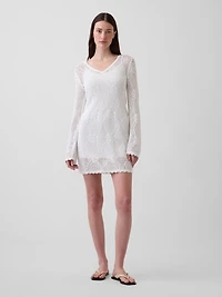 Pointelle Mini Sweater Dress
