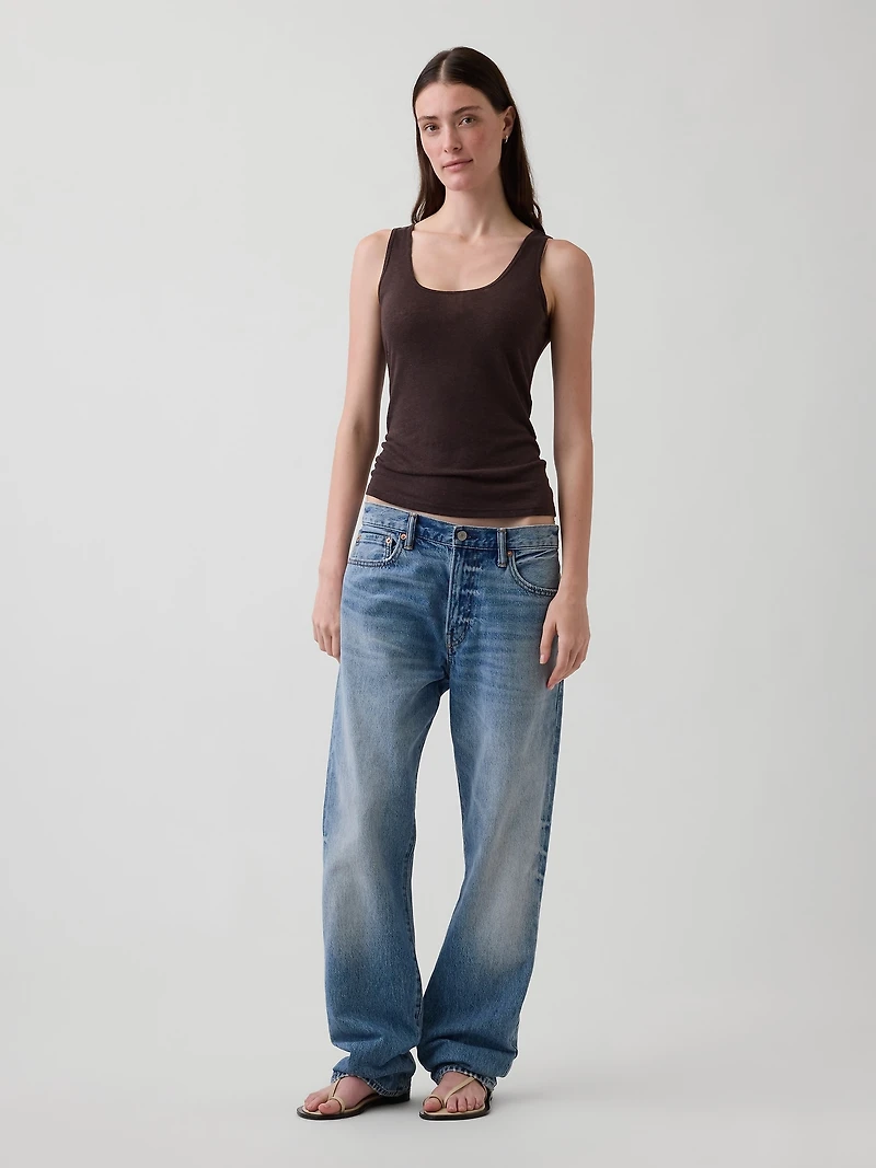 Linen-Blend Tank Top