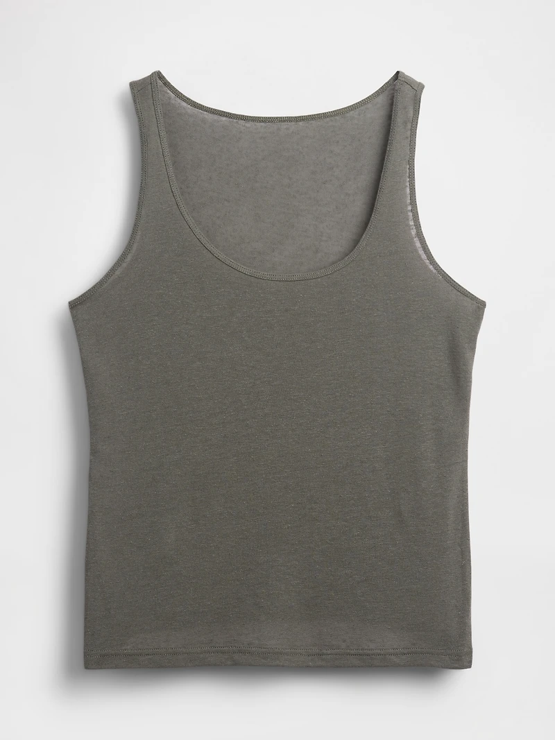 Linen-Blend Tank Top