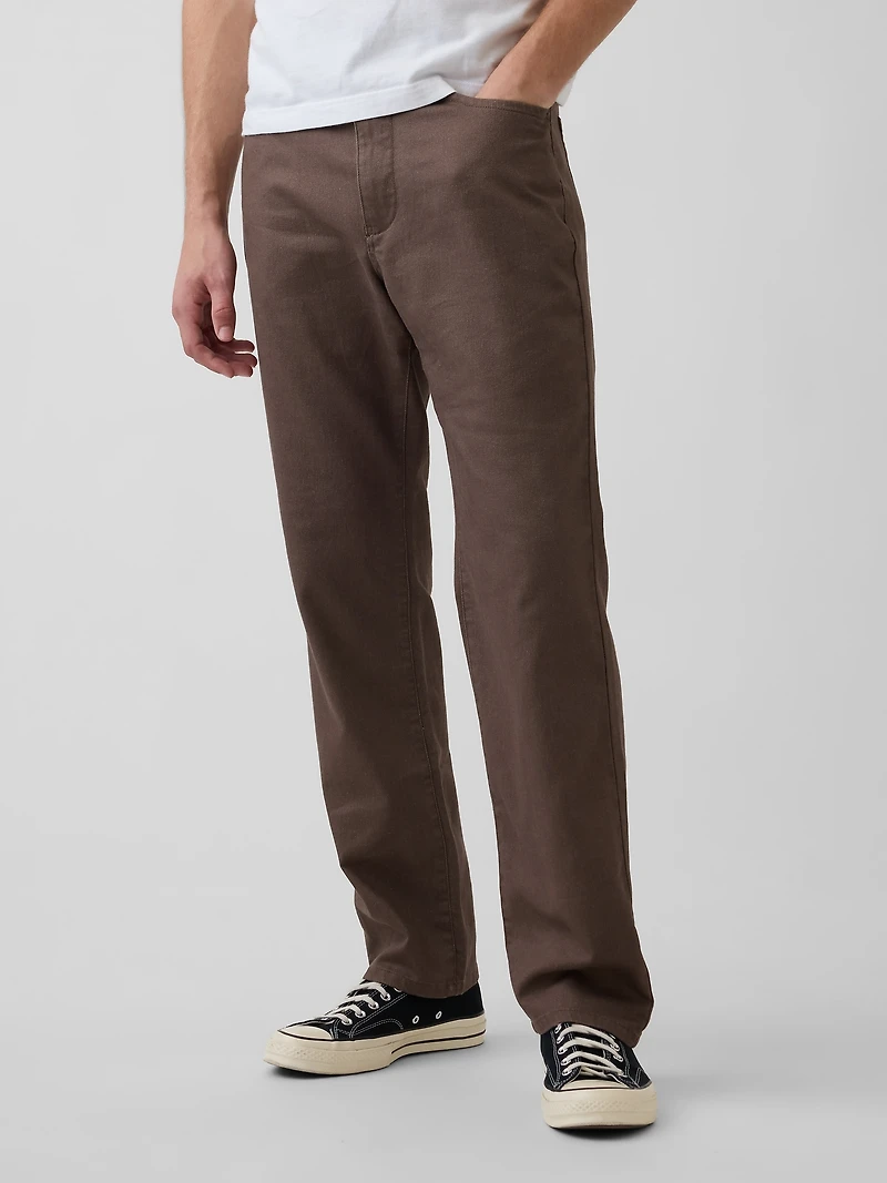 Linen-Cotton Relaxed Straight Pants