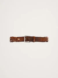 Braided Embossed Leather Belt