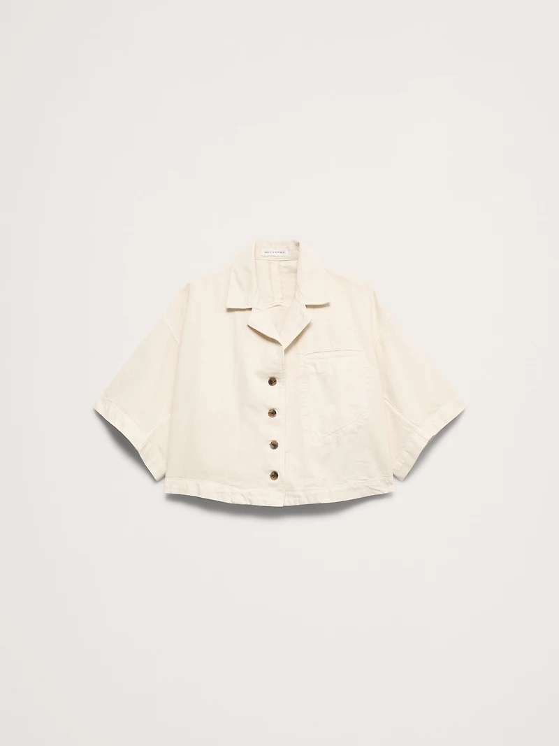 Boxy Crop Denim Shirt