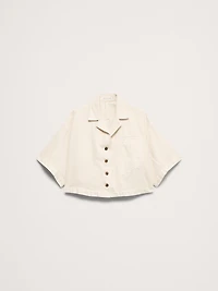 Boxy Crop Denim Shirt