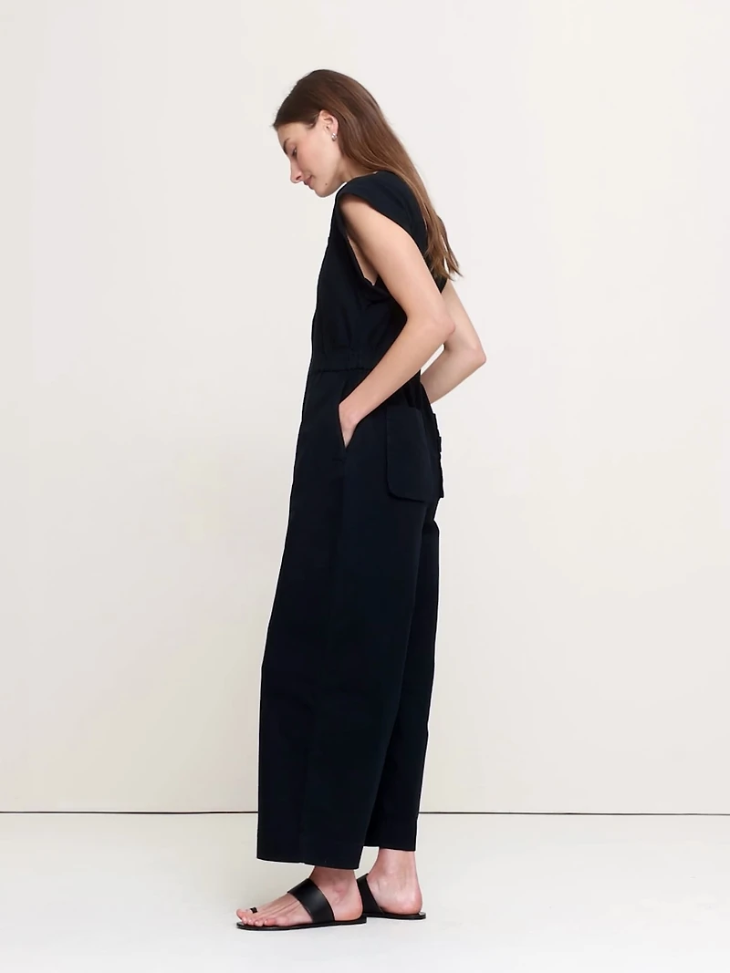 Cotton Canvas Utility Jumpsuit