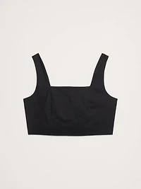 Cotton Poplin Square-Neck Cropped Tank