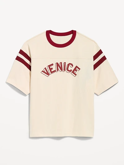 Heavyweight Short-Sleeve Football-Style T-Shirt