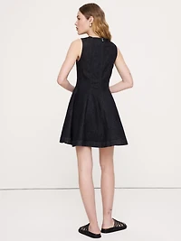 Paneled Denim Mini Dress