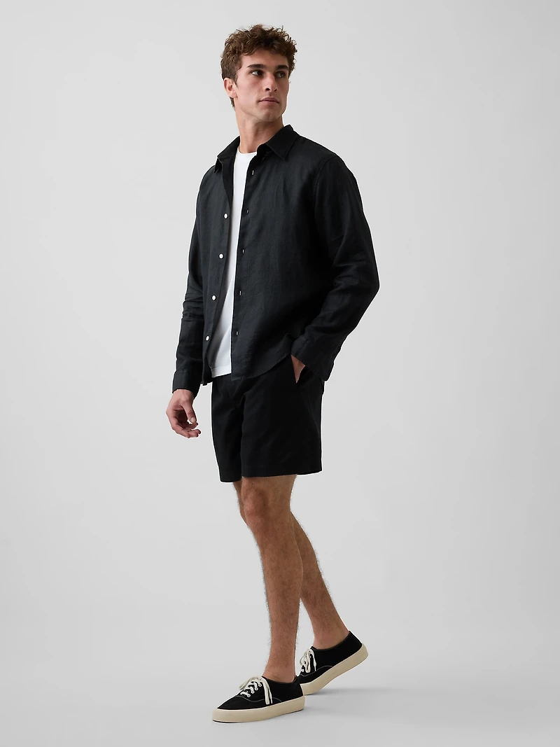 5.5" Linen-Blend Relaxed Shorts