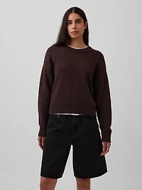 100% Cotton Oversized Crop Sweater