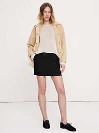 Linen-Viscose Mini Skort