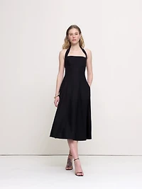 Linen Halter Midi Dress