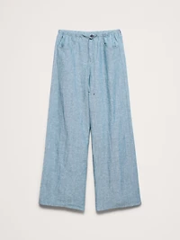 The Studio Wide-Leg Drawstring Pant Linen