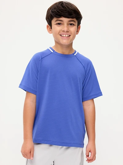 Short-Sleeve Textured Mesh Performance T-Shirt for Boys