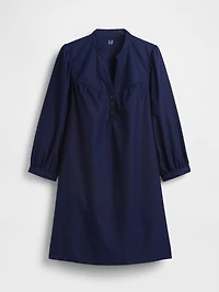Poplin Henley Mini Dress