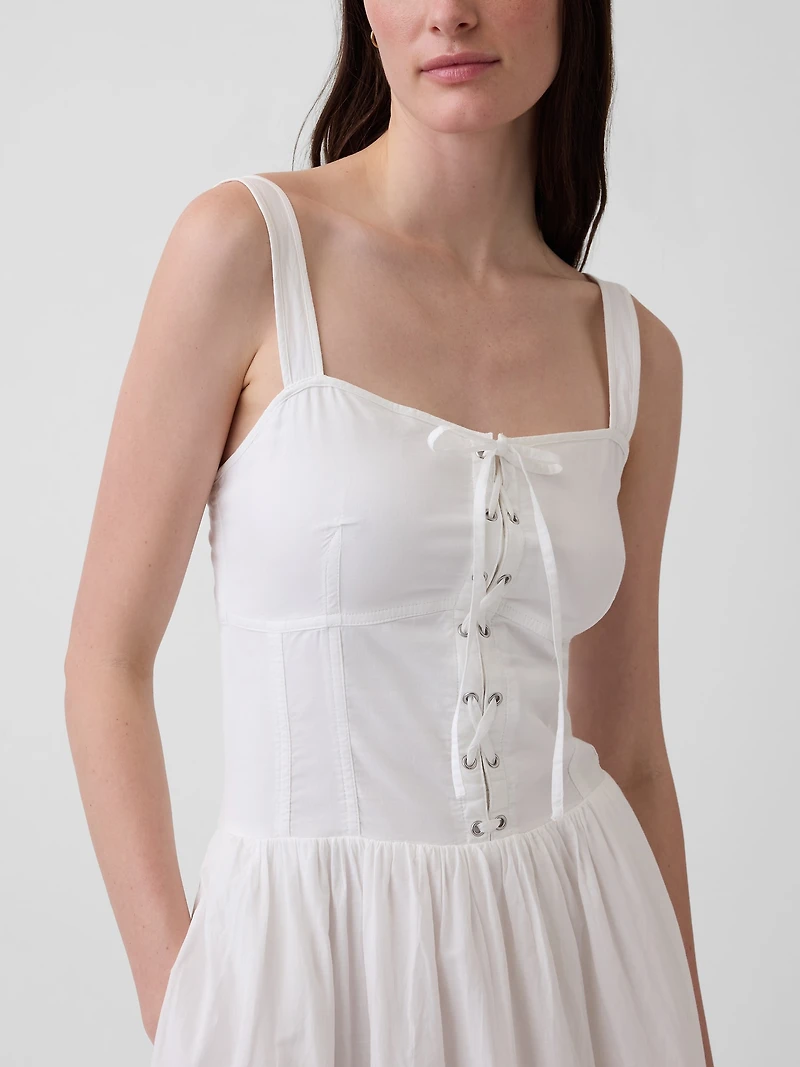 Lace-Up Corset Maxi Dress