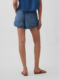 Mid Rise UltraSoft Denim Easy Dolphin Shorts