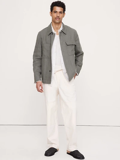 Linen Four-Pocket Shirt Jacket