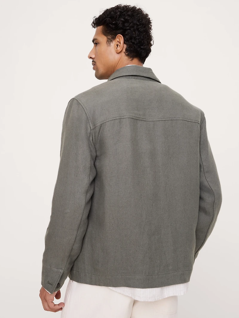 Linen Four-Pocket Shirt Jacket