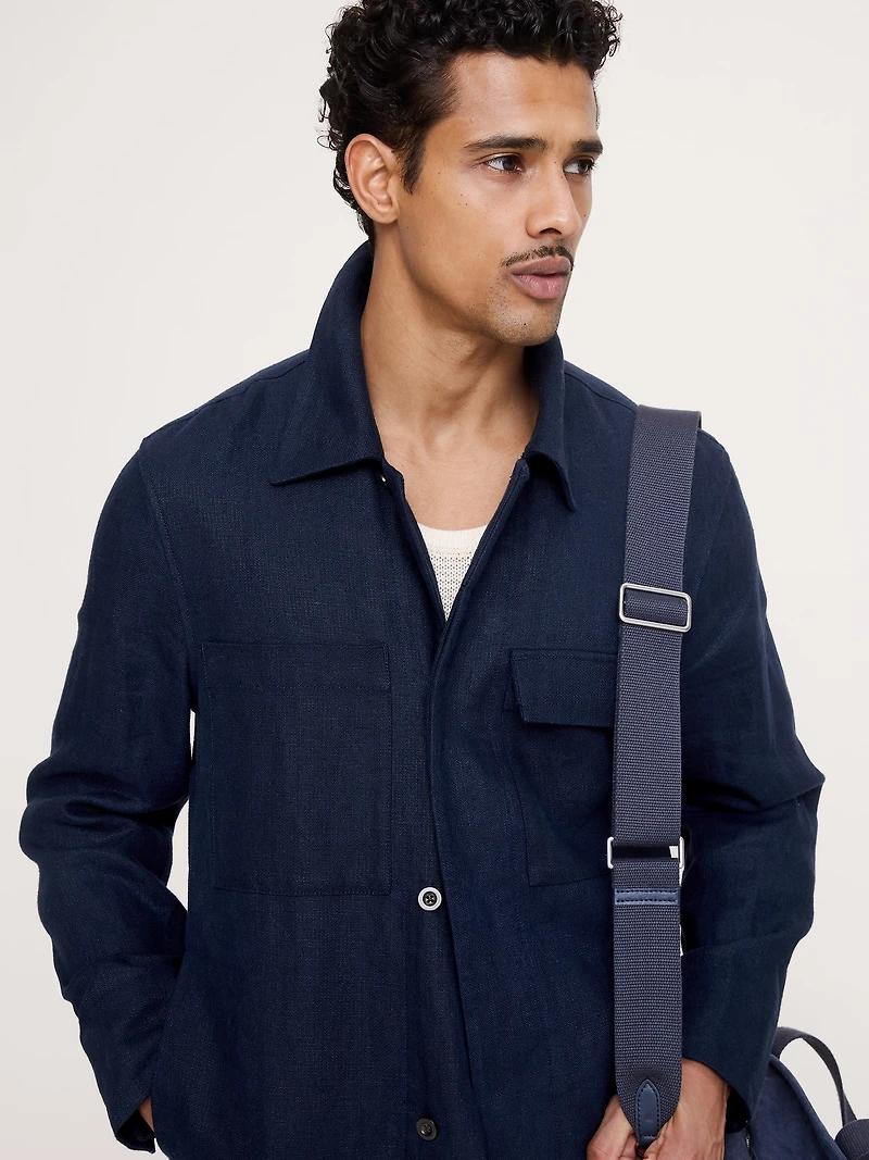 Linen Four-Pocket Shirt Jacket