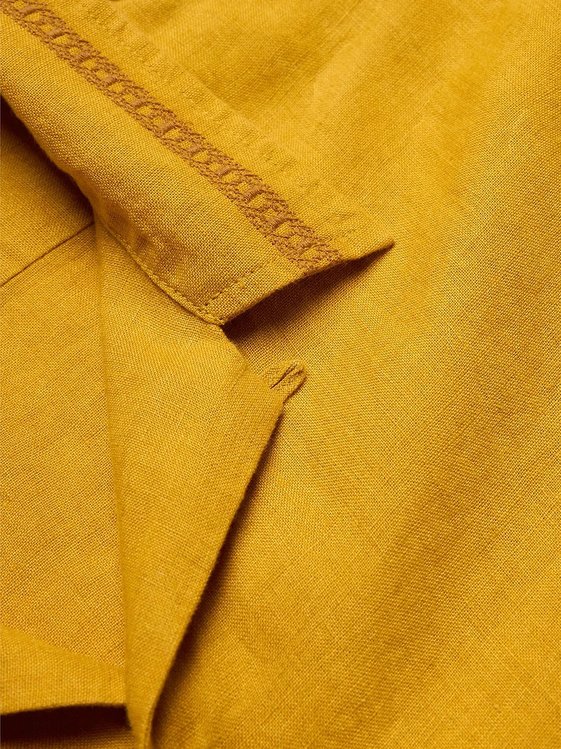 Standard-Fit Embroidered Linen Resort Shirt