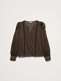 Lightweight Cotton Puff-Sleeve Top