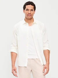 Long-Sleeve Seersucker Pocket Shirt