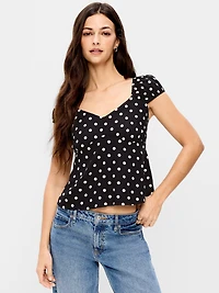 Fitted Cap-Sleeve Top