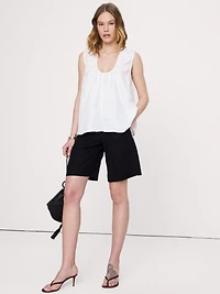 Viscose-Linen Scoop-Neck Tank