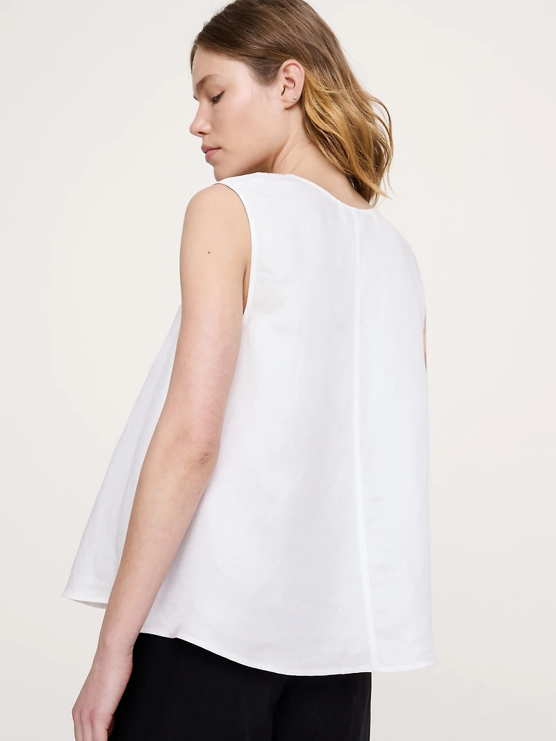Viscose-Linen Scoop-Neck Tank
