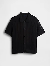 Herringbone Crochet Sweater Shirt