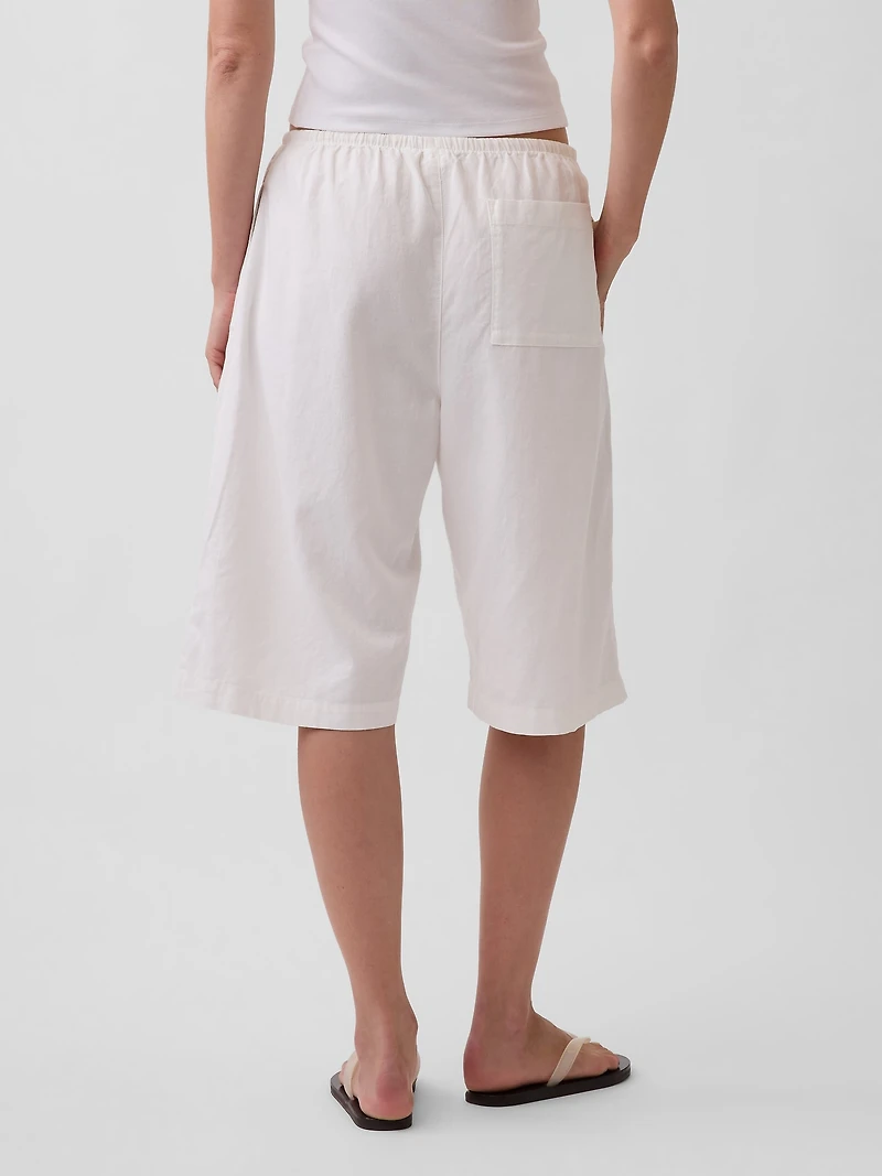 Linen-Blend Relaxed Easy Culotte Pants