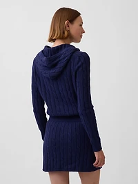 100% Cotton Cable-Knit Zip Cardigan