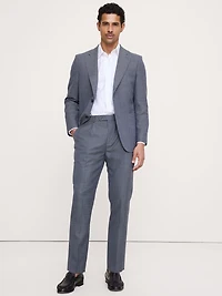 Tailored Slim-Fit Italian Wool Ventile Suit Pant