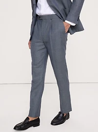 Tailored Slim-Fit Italian Wool Ventile Suit Pant