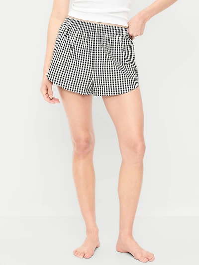 Classic Poplin Boxer Pajama Shorts