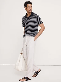 Stripe Johnny-Collar Polo