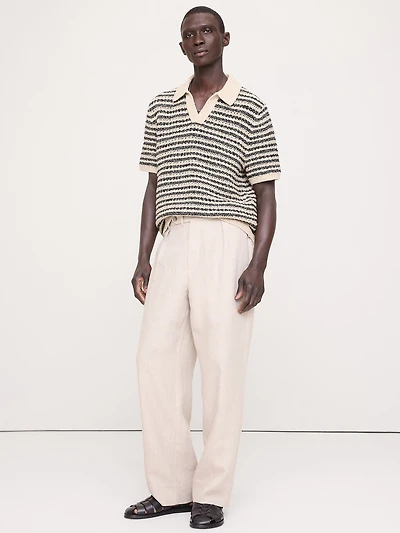 Bouclé Stripe Sweater Polo