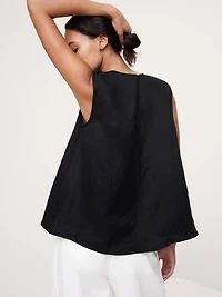 Viscose-Linen Scoop-Neck Tank