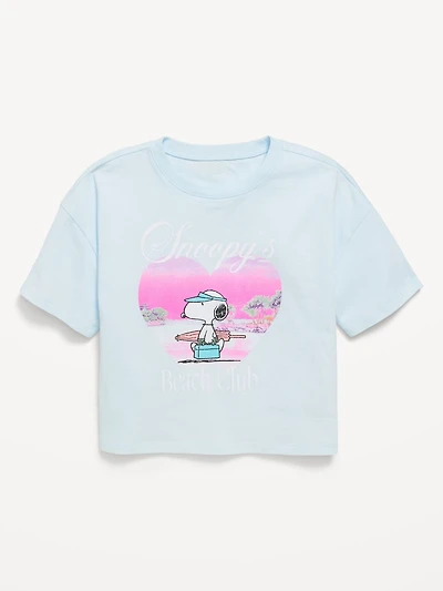Peanuts™ Snoopy Oversized Graphic Cropped T-Shirt for Girls