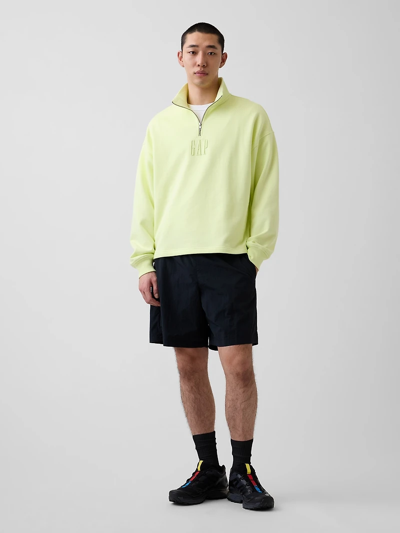 Heavyweight Oversized Logo Quarter-Zip Pullover