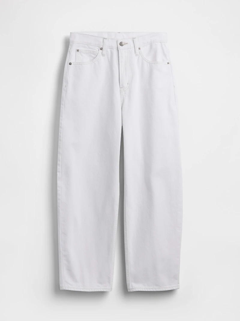 High Rise Crop Barrel Jeans