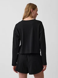 Knit Oversized Crop T-Shirt