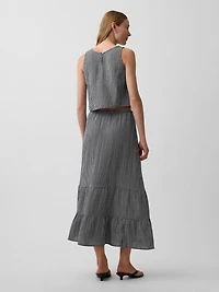 Cotton Gauze Easy Tiered Maxi Skirt