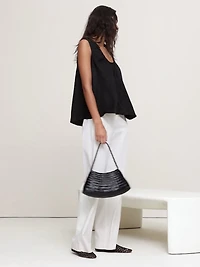 Viscose-Linen Scoop-Neck Tank