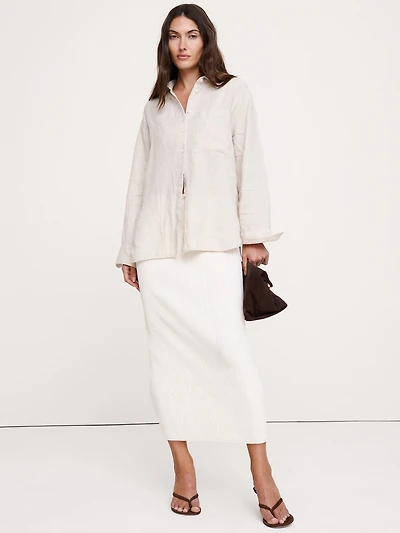 Crinkle Knit Maxi Skirt