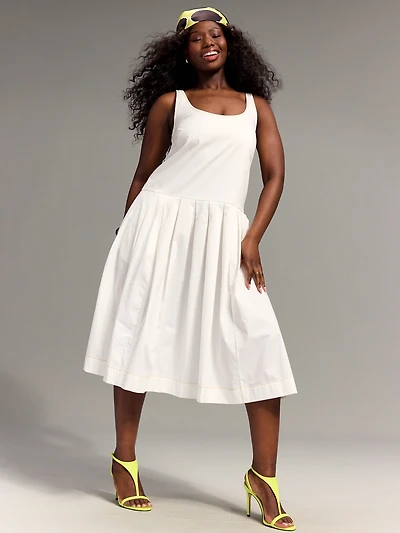 Old Navy x Christopher John Rogers Poplin Drop-Waist Dress